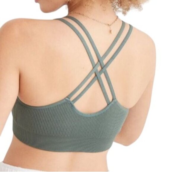 Aerie Seamless Strappy Padded Bralette in green, size medium, NWT - Picture 10 of 10